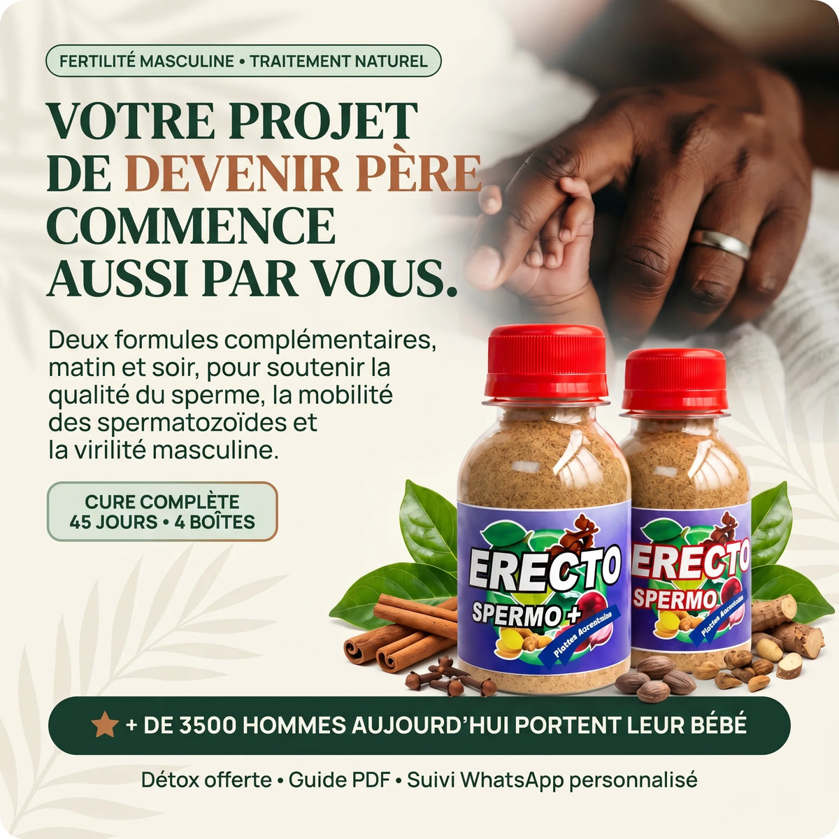 ERECTO SPERMO – Renforcez votre fertilité masculine naturellement.